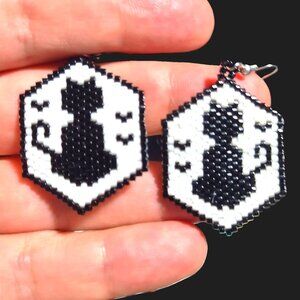 Halloween Black Cat Earrings